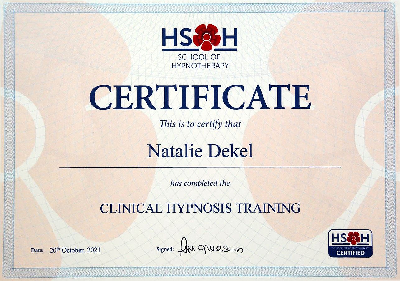 Natalie-Dekel-2021-Clinical-Hypnosis-certificate